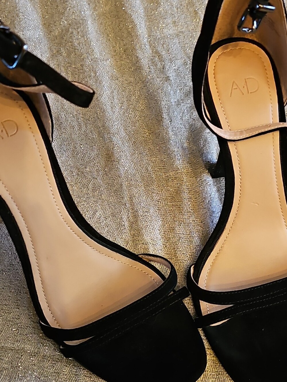 Black Suede Ankle-Strap Women’s Heels